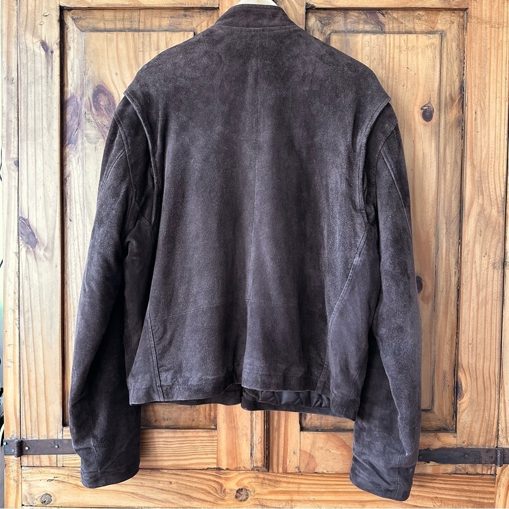 Vintage 90's Men's Club Monaco Suede Jacket Chocolate Brown - Picture 3 of 12